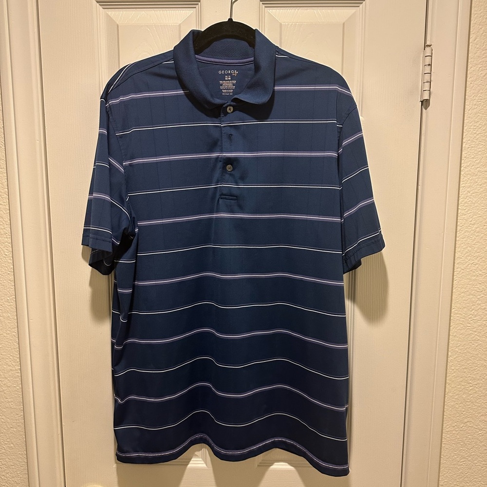 George Blue Polo Shirt with Classic Stripes